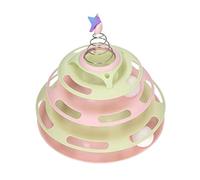 CFTGIW Juguete Giratorio para Gatos Alivia el Aburrimiento Bolas de Juguete Interactivas para Gatos con Plataforma Giratoria de 4 Niveles con Estrella de Primavera para Suministros para Gatitos