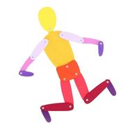 CFTGIW Juguete Stickman de Madera con Extremidades Móviles 30 Tarjetas Ejercicio Educativo Coordinación Mano-Ojo Juego de Rompecabezas Stick Man de Madera Azul Tu Creatividad Esa Imaginación a un