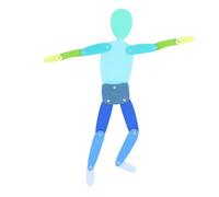 CFTGIW Juguete Stickman de Madera con Extremidades Móviles 30 Tarjetas Ejercicio Educativo Coordinación Mano-Ojo Juego de Rompecabezas Stick Man de Madera Azul Tu Creatividad Esa Imaginación a un