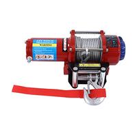 CFTGIW Kit de Cabrestante 4500 Lb/2041 Kg 12 V con Rodillo Placa de Montaje de Guía Tornillos de Gancho Tuercas Cinta Roja para Automóviles Adecuados para Remolques Múltiples con Uso de