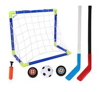 CFTGIW Kit de Portería de Hockey sobre Hielo para Fútbol Al Aire de 2 Pulgadas con Bomba de Pelotas, Juguetes de Entrenamiento para Niños, 2 Porterías de Nailon para Fútbol, de Hockey sobre