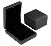 CFTGIW LED Jewelry Display Pend Cabecillo de Collar Caja de Congestion W Supplyblack Brillando en Objetos I Red Jewelry Boxnecklace Box Box Caja de Present BoxGift (Black)