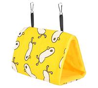 CFTGIW Loros Ham Pet Bird Hanging S Bed Flannel Tallado Cava Cave House con Agujero Loros Hammockpet Pájaro Hammockbird Colgando Pájaros Plegables de (Pato + Fondo Amarillo)