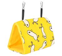 CFTGIW Loros Ham Pet Bird Hanging S Bed Flannel Tallado Cava Cave House con Agujero Loros Hammockpet Pájaro Hammockbird Colgando Pájaros Plegables de (Pato + Fondo Amarillo)