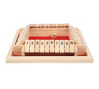 CFTGIW Madera, Cierre la Caja, Juego de Dados 4 Lados 10 Números Juego de Pub de Mesa de Tablero para Niños Adultos Cierre la Caja Dice Game4 Side 10 Numbers Games Wooden Gameshut The Box Boardwooden