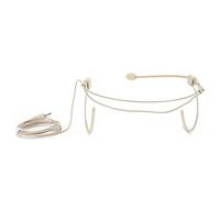 CFTGIW Micrófono Colgante Binaural con Bloqueo de Tornillo Macho de 3,5 Mm Color Beige para Transmisor de Petaca y Transmisión Micrófono Profesional Resistente de Condensador con Gancho para Oreja