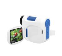 CFTGIW Microscopio de Mano para Niños, Aumento de 100 a 1600X con Pantalla a Color Plegable para Grabación de Observación y Fotografía, Microscopio Electrónico Científico Portátil Estudio (Azul y