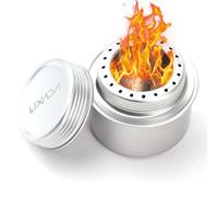 CFTGIW Mini Estufa de Alcohol de Aleación de Aluminio con Soporte Cruzado para Acampar Al Aire Senderismo Mochilero de Uso el Tamaño en Agujeros de Aluminio Súper Ligero el Pequeño Aumento de (Black)