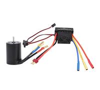 CFTGIW Motor sin Escobillas a Prueba de Agua 3650 3500KV con 60A ESC Set Conector Banana Dorado de 4 Mm para Bobinado de Automóvil 1/10 RC Maximizar Alta Pureza Incorporada Eje de Precisión Alto