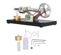 CFTGIW Motor Stirling de Aire Caliente Motor Stirling DIY Generador Modelo Juguete Educativo con Placa Base de Metal Temperatura Al Comprimir Aire a Un Funciona