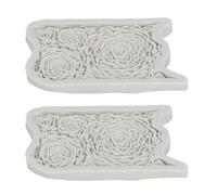 CFTGIW Paquete de 2 Troqueles de Silicona con Patrón de Flores de Rosas, Plantilla para Hornear, Herramienta para Hacer Manualidades de Pasteles de Chocolate y Dulces, Palo Reutilizable que Se Hace