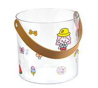 CFTGIW PET Pequeño Cubo de Hielo Hogar Hielo Transparente Barril de Vino Picnic Cerveza Bebida Cubo de L 21x10.5cm/8.3x4.1in Obra de Arte El Material que Hizo la Obra de Arte El Material PET Alto Es