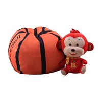 CFTGIW Puf de Almacenamiento, Funda de Puf de 18 Pulgadas con Cremallera para Niños, Juguetes de Peluche, Juego, Juguetes, será Todo y de Almacenamiento, para Niños (Baloncesto)