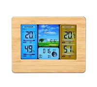 CFTGIW Reloj Digital LCD Pantalla de Humedad Interior y Exterior () 3 5 Repetición Estación MeteorológicaReloj Meteorológico InalámbricoEstación Meteorológica DigitalTermómetro Digital InteriorReloj