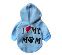 CFTGIW Ropa para Perros Sudadera con Capucha Estampada I Love My Mom Sudadera para Cachorro Ropa Cálida para Cachorros con Capucha Use para Perros Kee de con Estampada I Love My Mom para Cachorros