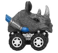 CFTGIW Simulación Educativa Modelo de Animales Tire de la Espalda Toy Toy Four Wheel Drive Vehicles Juguete para Niños Rhinoceros Retrocede el Carcar Juguetes ((Rinoceronte))