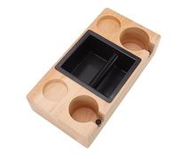 CFTGIW Soporte de Madera para Compactador de café, Estación de Apisonamiento con Caja de Golpe, Contenedor de Posos, Nogal, Ideal para su Soporte, Pequeño y Cómodo Al Tacto, el Compactador