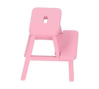 CFTGIW Taburete en Miniatura 1:12 de Madera, 4 Patas, 2 Escalones, Lindo Taburete para Casa de Muñecas, Decoración de Casa de Muñecas, Pasos Rosados y Características para Hacer atención. Las (PINK)