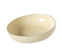 CFTGIW Tazón Redondo para Servir Verduras, Multifuncional, de Gran Capacidad, Elegante, Cremoso, Plato Grande para Servir Frutas, que Agrega un Toque de Elegancia y Vida Redonda, Elegante y Es