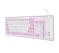 CFTGIW Teclado de Silicona Plegable 103 Teclas USB Silicón Cabrón de Silicón Teclado Plegable de Silicio FAdless para PC Laptop Blue Full Wat Selling Can y en de Silicona Plegado (Purple)