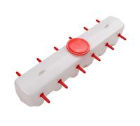 CFTGIW Tetinas de Leche de Cordero Comedero Rojo Cubo de Alimentación para Ganado 2 Lados con 12 Tetinas Alimentador de Leche Animal de 9 Litros de Capacidad para Lechones Cachorros Alimentación de