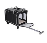 CFTGIW Transportín para Perros y Gatos con Ruedas, Transpirable, con 4 Ventanas de Malla, Bolsa Portátil para Mascotas para Viajes Al Aire Libre, Cómodo Viaje, Transportador para Perros con Ruedas,