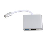 CFTGIW USB C Estación de Acoplamiento 3 en Aleación de Aluminio 4K HD 5GBPS Trans 60W PD Poder USB C HUB para de Televisión Computadora Stationusb Hub3 en HUBUSB HUB Multiport