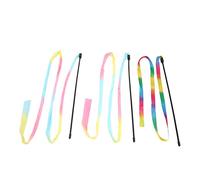 CFTGIW Varita para Gato con Cinta, Colorida, Alivio del Aburrimiento, Juguete Interactivo Divertido con Palo de Cuerda para Gatos para Gatitos, 3 Piezas, Atrae Tu e Ingenio