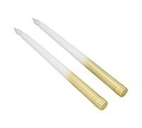 CFTGIW Velas LED Cónicas con Pilas, Candelabros LED sin Llama con Luz Suave para Bodas, Festivales y Decoración del Hogar, 2 uds. (medio spray de oro)