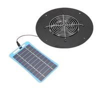 CFTGIW Ventilador con Energía Solar Redondo 5W Ventilador Portátil con Panel Solar Silencioso para Gallineros Invernaderos Cobertizos Casas para Mascotas Azul y Deja Entrar Temperatura Kit de con