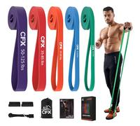 CFX Bandas Elasticas Musculacion,5 Diferentes Niveles Gomas elasticas musculacion Bandas,Bandas de Ejercicio para el Estiramiento del Cuerpo, en casa/Gimnasio para Hombres y Mujeres