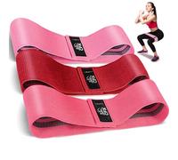 CFX Bandas elasticas musculacion, Gomas elasticas musculacion para Fitness con 3 Niveles, Resistencia Antideslizante para Piernas y Glúteos,Pilates,Yoga,Fuerza,Fisioterapia,Estiramientos (Rojo)