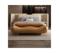 CFY652 Dormitorio Taburete de Cama Ondulado Alta Gama con Respaldo, Taburete muelles, Noche, sofá, Banco Largo Banco(Orange)