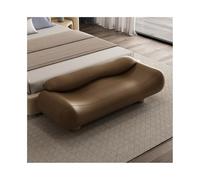 CFY652 Dormitorio Taburete de Cama Ondulado Alta Gama con Respaldo, Taburete muelles, Noche, sofá, Banco Largo Banco(Coffee)