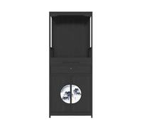 CFY652 Gabinete de nicho de Buda for la Entrada de la Sala de Estar, con Pintura lacada, gabinete de ofrenda de Incienso de Nogal(Negro)