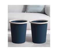 CFY652 Interior Bote de basura sin tapa, redondo, plástico, color liso, con aro presión, apto for salón, dormitorio, cocina, etc., tamaño pequeño, paquete 2 contenedor de basura(Negro,Grande)