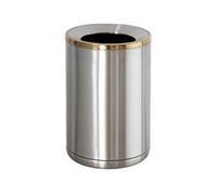 CFY652 Interior Botes de basura 10 litros Sala estar domésticos doble capa Linda cocina grande Dormitorio Baño simples Cesta papel desecho oficina contenedor de basura(Silver)