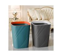 CFY652 Interior Papelera, Plástico, Cuadrada, Sin Tapa, con Aro de Compresión, for Casa Cocina Oficina, Grande/Pequeña, Verde y Negra, Paquete Dos contenedor de basura(Grande)