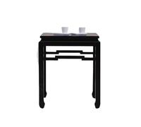 CFY652 Mesa auxiliar para sofá, pequeña mesa de café de madera, mesa extraíble, mesa auxiliar negra maciza para salón, dormitorio, estudio, etc. Mesa lateral