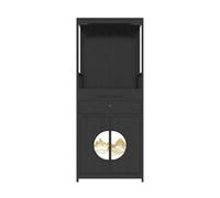 CFY652 Mesa de Altar de meditación, Mesa de Buda, hogar con Puerta, gabinete de Madera for Santuario de Buda(Negro)