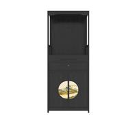 CFY652 Mesa de Altar Personal con nicho de Buda, Estilo Chino, con cajón for ofrendas(Negro)