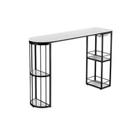 CFY652 Mesa de Bar Mesa de Bar Abierta de mármol Sencilla con luz de Almacenamiento, Mueble Divisor de Lujo, Mesa de Comedor de Cocina Mesa Barra(Negro,120 * 40 * 105cm)