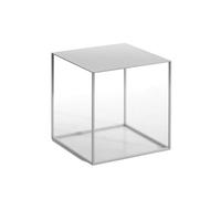CFY652 Mesa de centro, mesa auxiliar desmontable, pequeña de metal blanco/negro, mesa auxiliar cuadrada para sofá, mesa auxiliar para salón, mesita de noche, mesa de esquina (blanco)