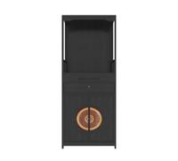 CFY652 Mesa de Madera de Estilo Chino for ofrendas de Riqueza, gabinete de Buda de la Diosa de la Misericordia con Doble Puerta(Negro)