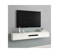 CFY652 Mueble de TV flotante montado en la pared para televisores inferiores, consola flotante de madera de roble moderna de 71 pulgadas con almacenamiento para sala de estar, dormitorio, estante de