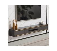 CFY652 Mueble flotante para TV con almacenamiento, moderno soporte de pared para debajo de la TV, consola de madera de goma flotante para dormitorio, sala de estar, estante de TV para pared (gris