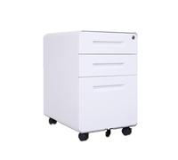 CFY652 Multifuncionales Archivador bajo de Acero con Cerradura for Oficina, Color sólido, Esquinas Redondeadas Cajonera Oficina(Blanco)