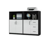 CFY652 Multifuncionales Archivador Corto de Madera con Tres Puertas, gabinetes, gabinete Almacenamiento Datos y artículos Diversos for Oficina Cajonera Oficina