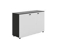 CFY652 Multifuncionales Archivador de Oficina Madera con Puerta Doble y Cerradura, for Guardar Datos, Tres Puertas Cajonera Oficina