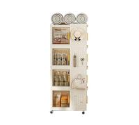 CFY652 Multifuncionales Caja de Almacenamiento estantería móvil, gabinete Plegable con Ventana salediza, Estante Organizador, Carrito for el hogar Cajonera Oficina